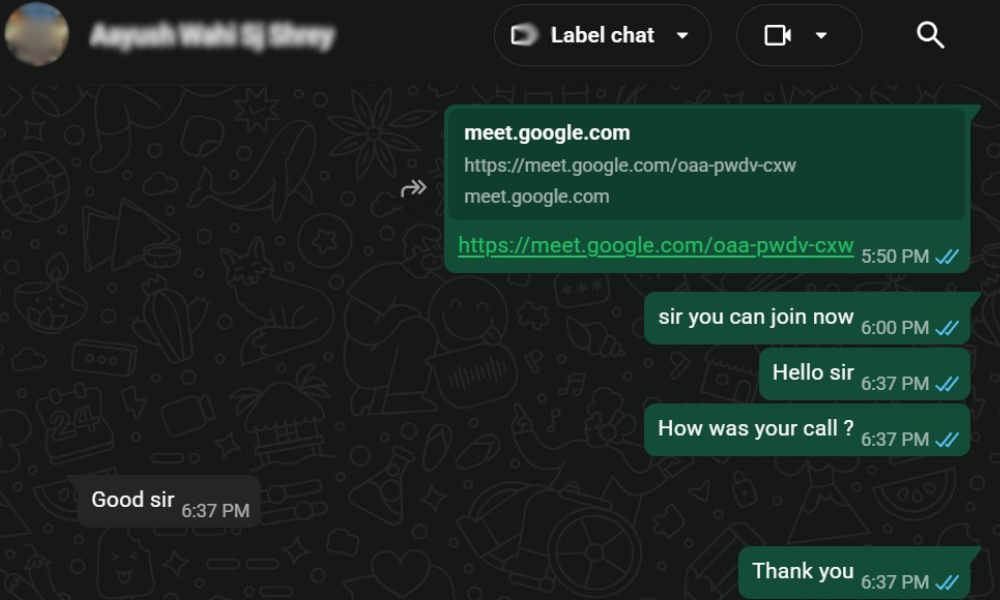 Customer positive feedback on WhatsApp after Prashna Kundali astrology consultation call