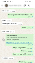 after consultation customer positive feedback on whatsapp chat