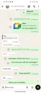 Customer Positive feed back on Whatsapp online consultation