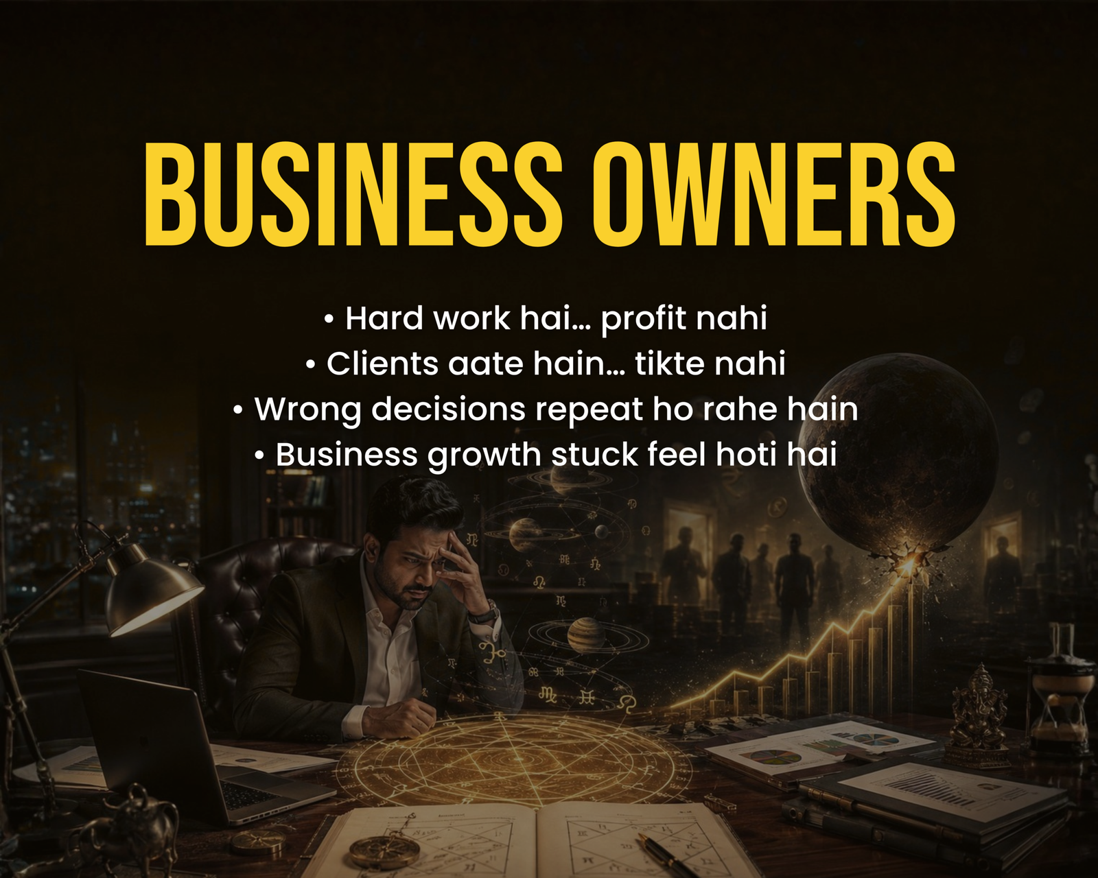 Business astrology consultation for business owners facing growth, profit, and client retention issues