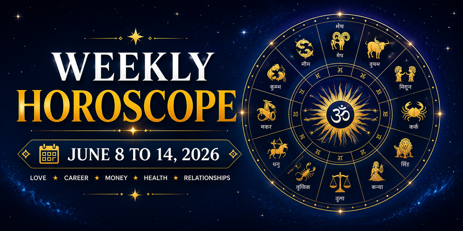 Weekly Horoscope June 8 to 14, 2026 at Prashna Kundali