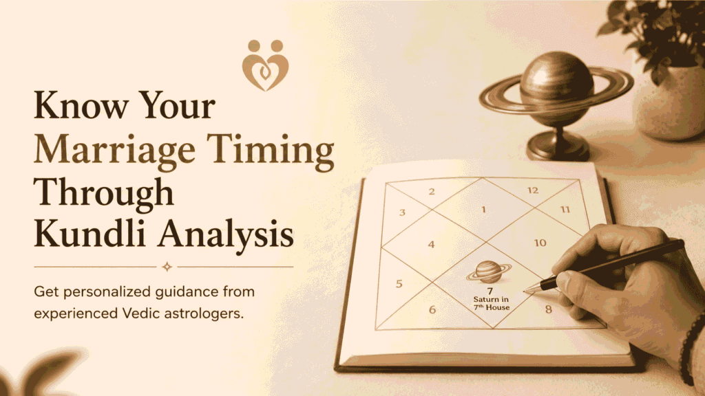 Saturn in 7th House kundli analysis with Vedic astrology chart for marriage timing prediction