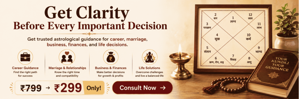 Astrology Consultation Fees in India with ₹299 online consultation booking banner