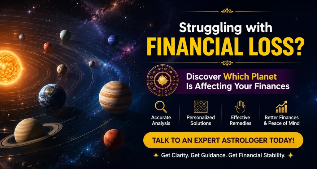 Which Planet Is Responsible for Financial Loss Vedic astrology consultation banner